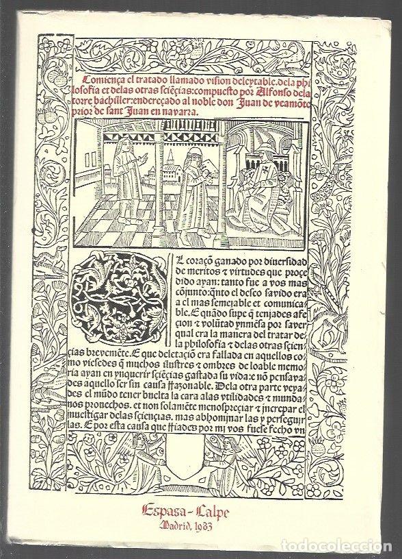 Libros: VISION DELEITABLE (FACSIMIL EN CASTELLANO ANTIGUO) - TORRE, ALFONSO DE LA - Foto 1