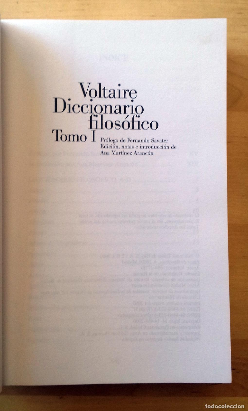Libros: Voltaire - DICCIONARIO FILOS&Oacute;FICO. 2 VOLS. - Foto 2
