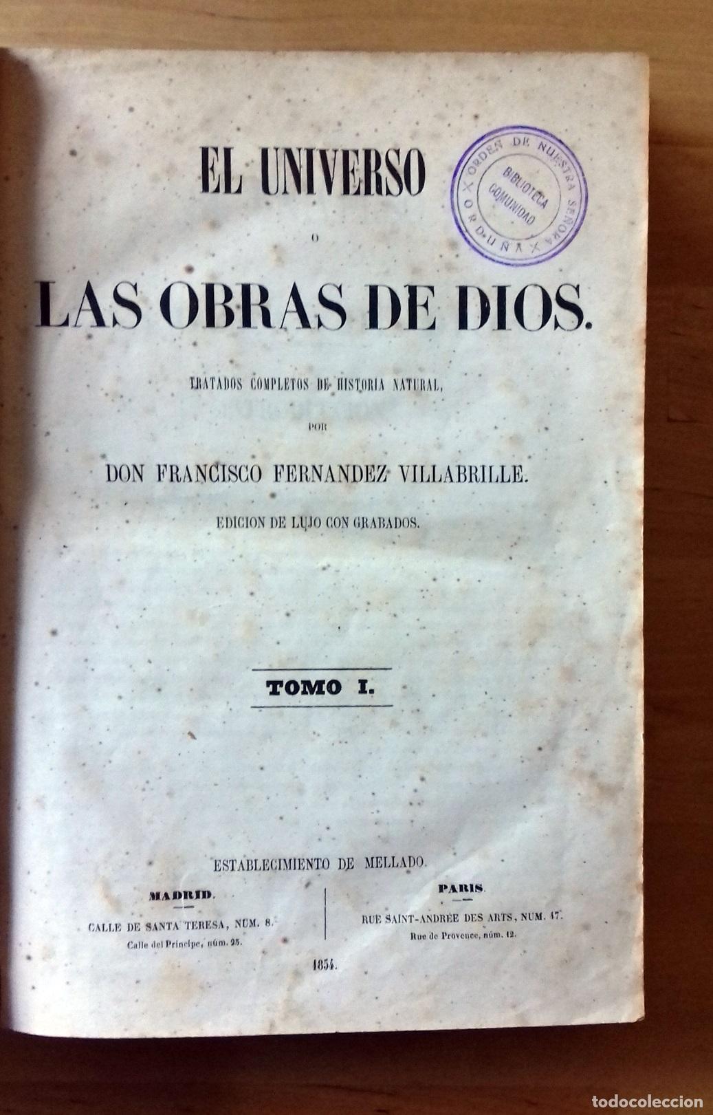 books: Francisco Fern&aacute;ndez Villabrille - EL UNIVERSO O LAS OBRAS DE DIOS. TRATADOS COMPLETOS DE HISTORIA NA