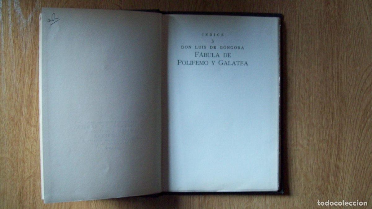 Libros: G&oacute;ngora, Luis de - F&Aacute;BULA DE POLIFEMO Y GALATEA - Foto 2
