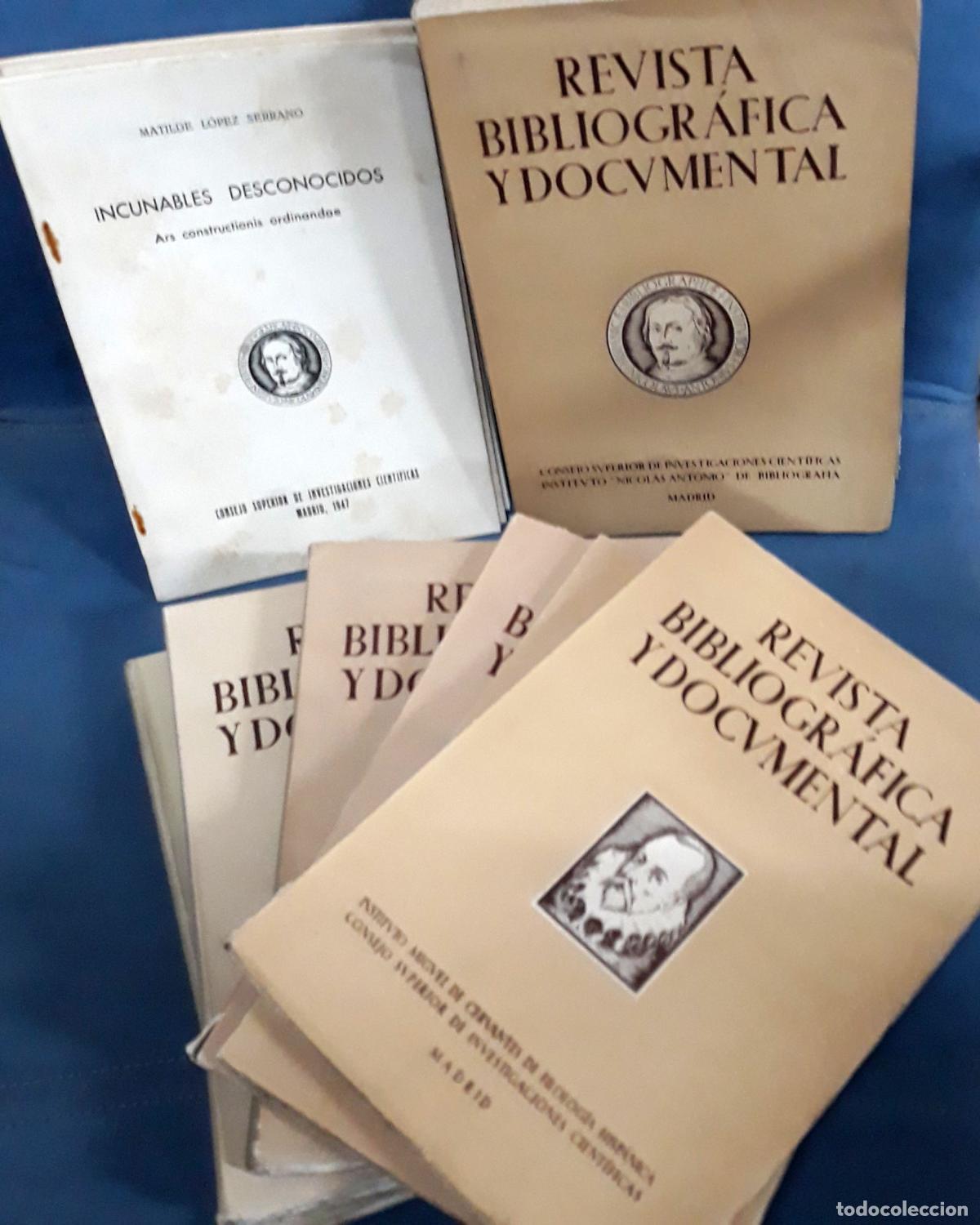 B&uuml;cher: vvaa - REVISTA BIBLIOGRAFICA Y DOCUMENTAL. IX Vols en 5 Tomos + suplementos + l&aacute;minas. Falto de Supl