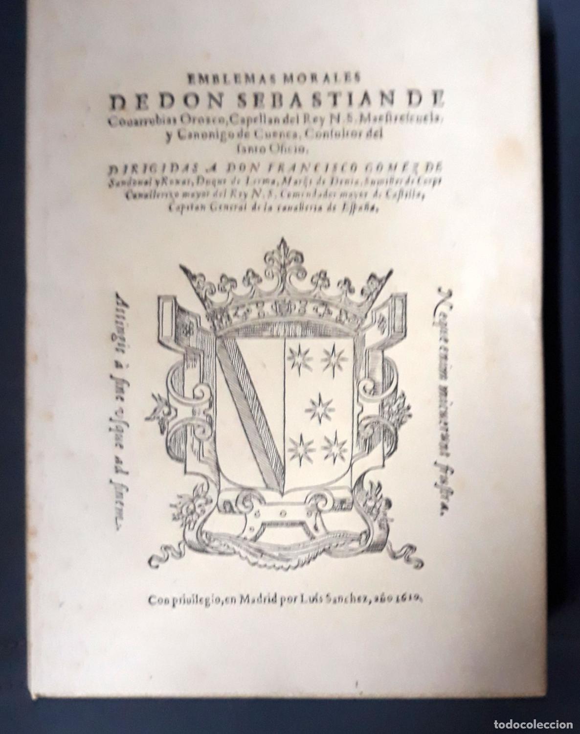 Livres: Sebastian Covarrubias - EMBLEMAS MORALES DE DON SEBASTIAN DE COVARRUBIAS OROZCO,. Edici&oacute;n e introduc