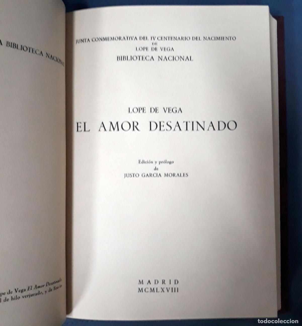 Libros: Lope de Vega - EL AMOR DESATINADO - Foto 2