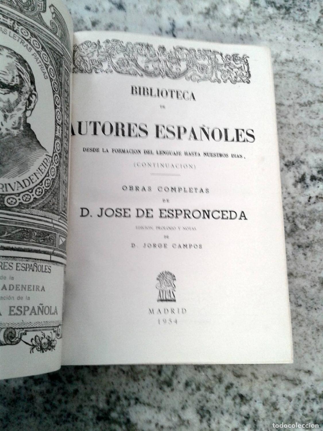 Libros: Jos&eacute; de Espronceda - OBRAS COMPLETAS. - Foto 4