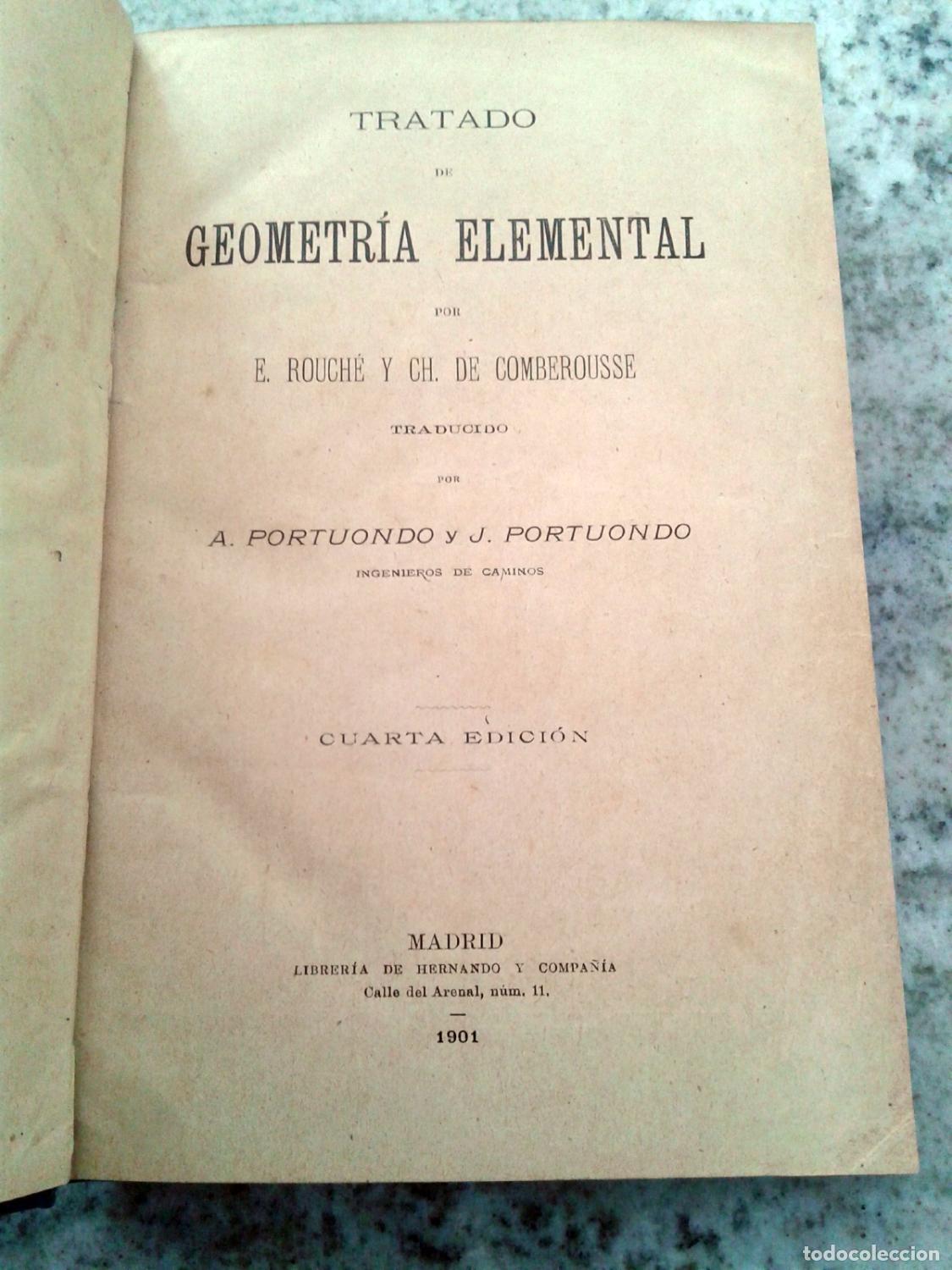 Libros: E. Rouche y Ch. de Comberousse - TRATADO DE GEOMETRIA ELEMENTAL - Foto 3