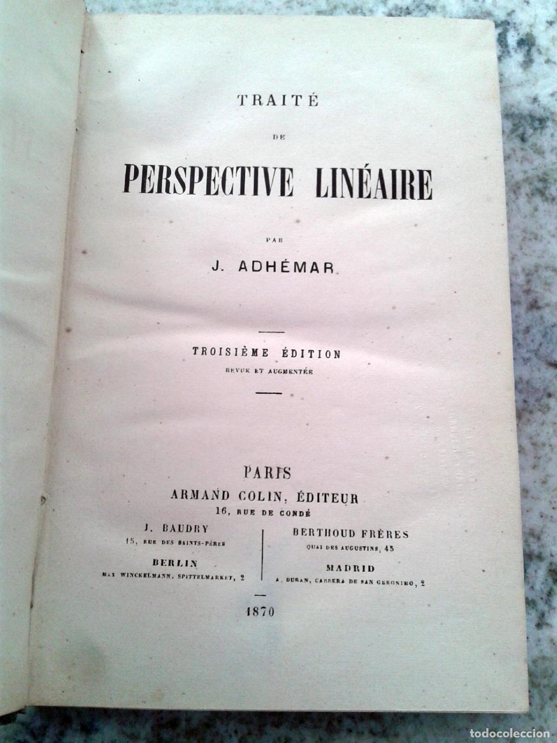Libros: J. Adhemar - TRAITE DE PERSPECTIVE LINEAIRE - Foto 2