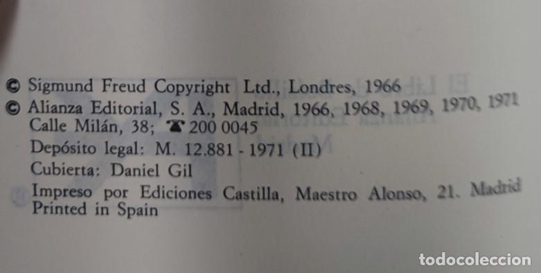 Libros: LA INTERPRETACION DE LOS SUE&Ntilde;OS, 2 Y 3, SIGMUND FREUD, ALIANZA 1971, 2 LIBROS - Foto 3