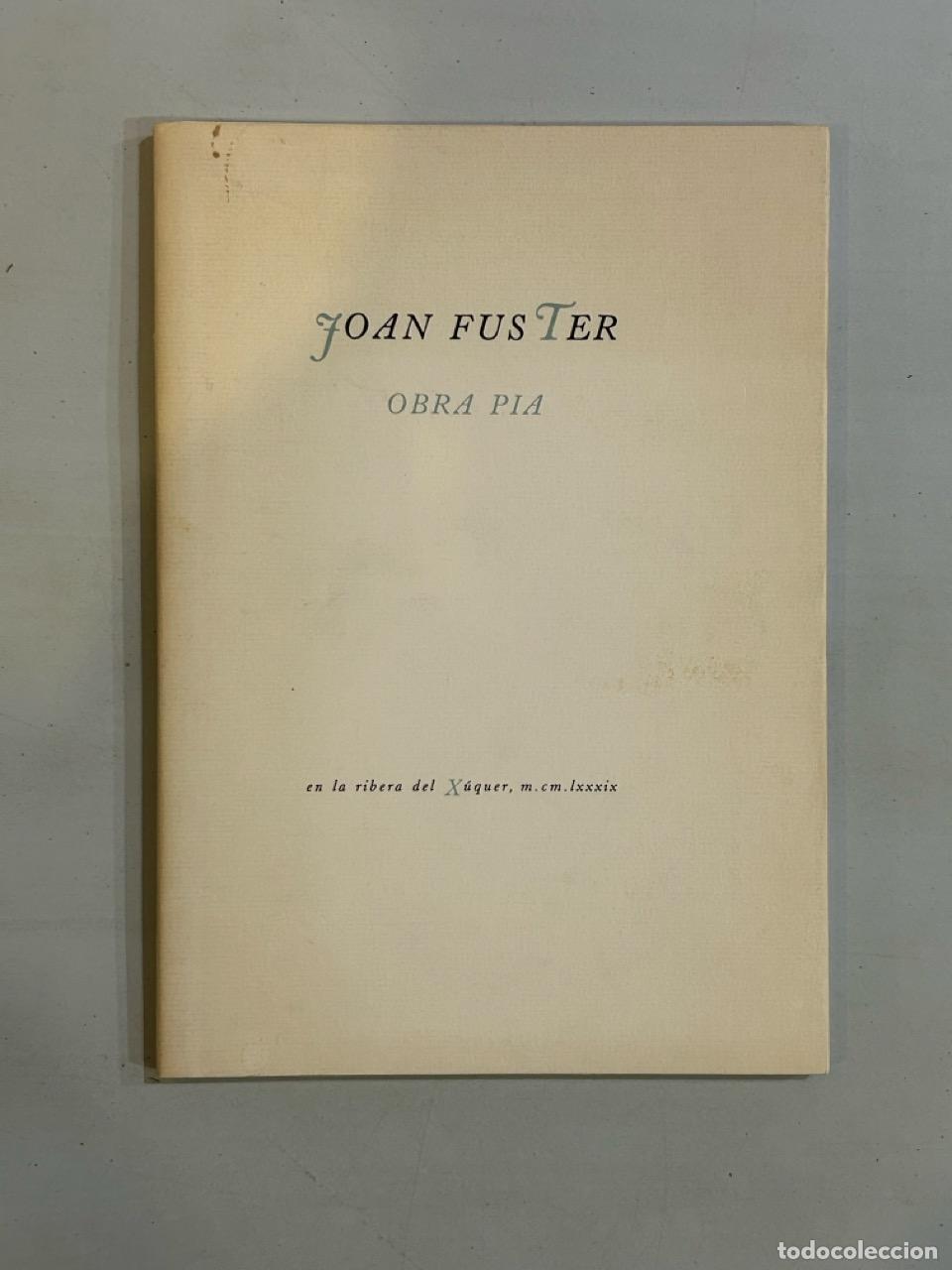 Libros: Joan Fuster - Obra pia - Foto 1