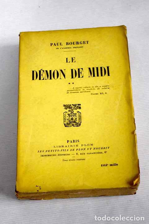 Libros: Le d&eacute;mon de midi: Bourget, Paul.- Bourget, Paul - Foto 1