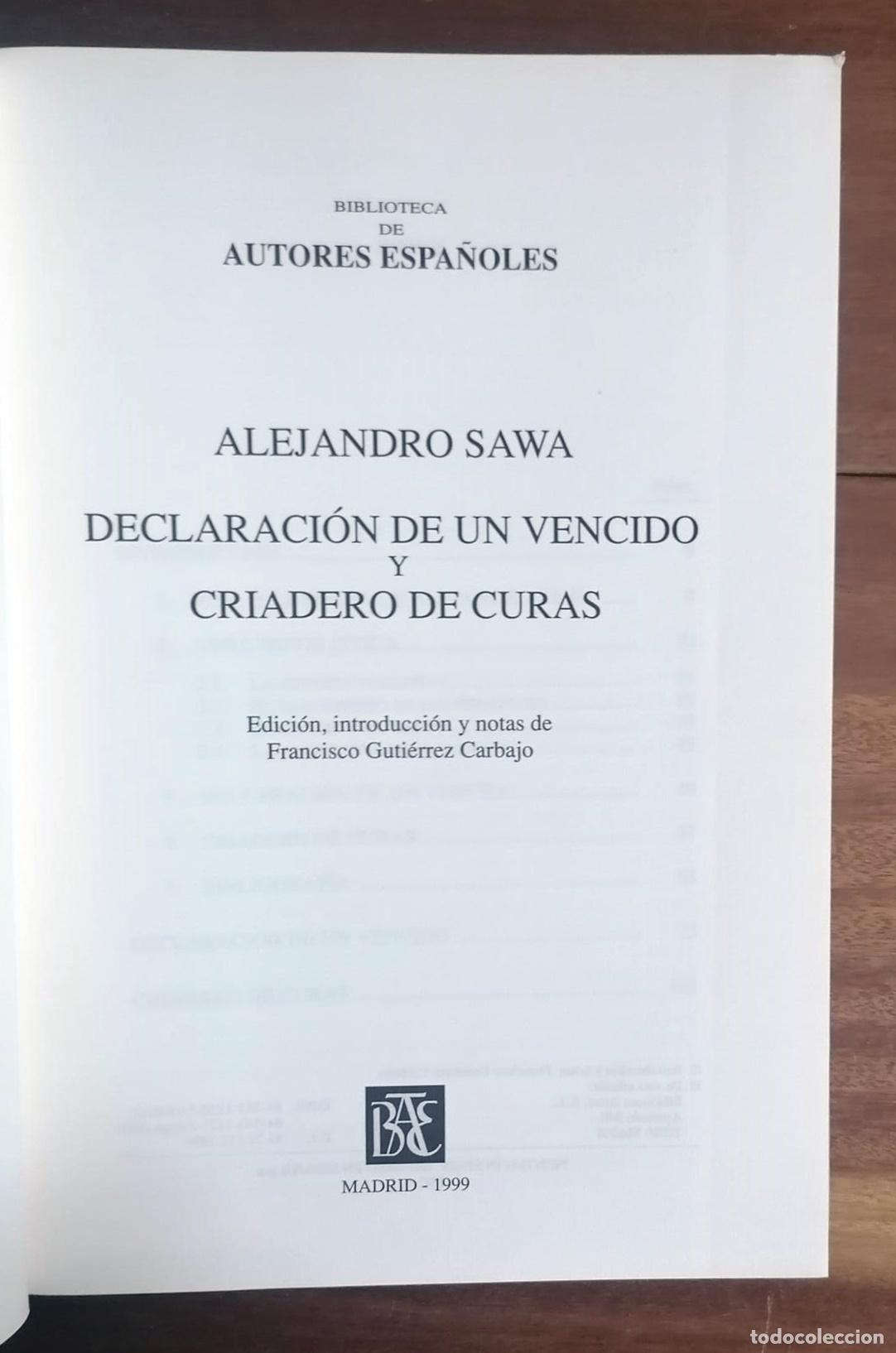 Libros: Alejandro Sawa - declaraci&oacute;n de un Vencido - Foto 2