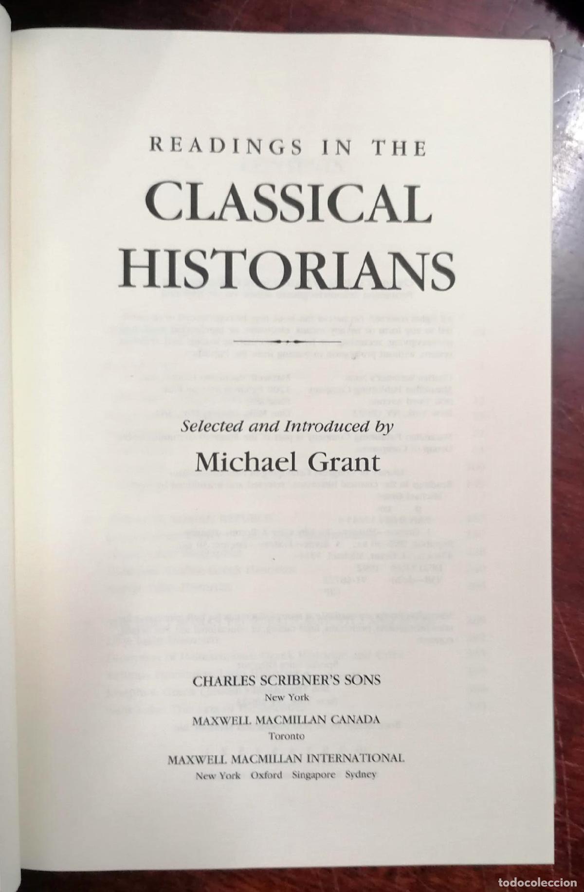 Libros: Michael Grant - READINGS IN THE CLASSICAL HISTORIANS - Foto 2