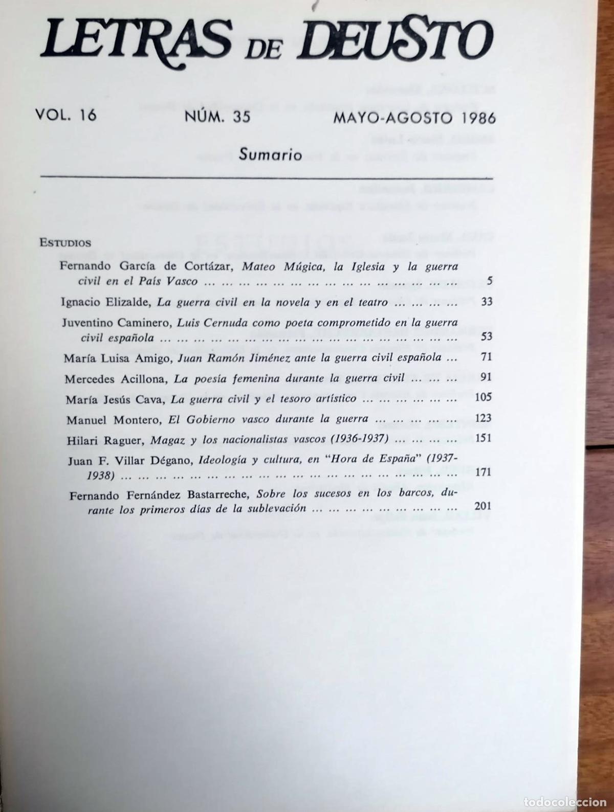 Libros: LA GUERRA CIVIL. Letras De Deusto. N&ordm;-35 - Foto 2