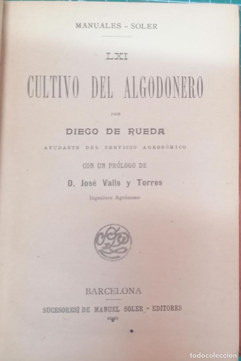Libros: Rueda, Diego de - CULTIVO DEL ALGODONERO - Foto 2