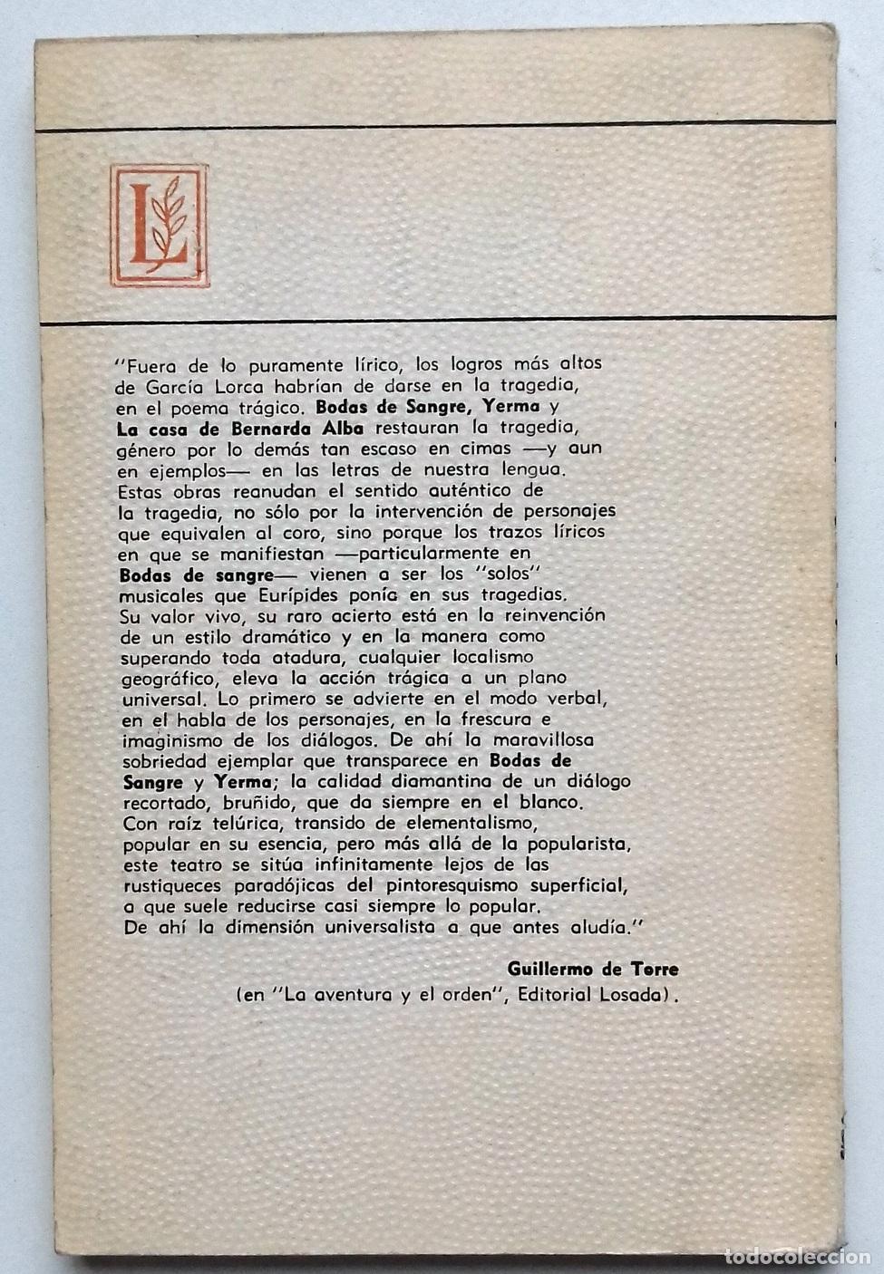 Libros: Garc&iacute;a Lorca, Federico - BODAS DE SANGRE - Foto 2