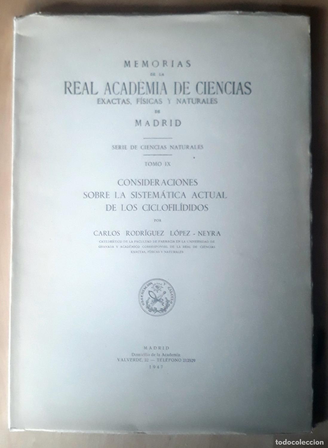 Libri di seconda mano: Rodr&iacute;guez L&oacute;pez - Neyra, Carlos - CONSIDERACIONES SOBRE LA SISTEM&Aacute;TICA ACTUAL DE LOS CICLOFIL&Iacute;DIDOS
