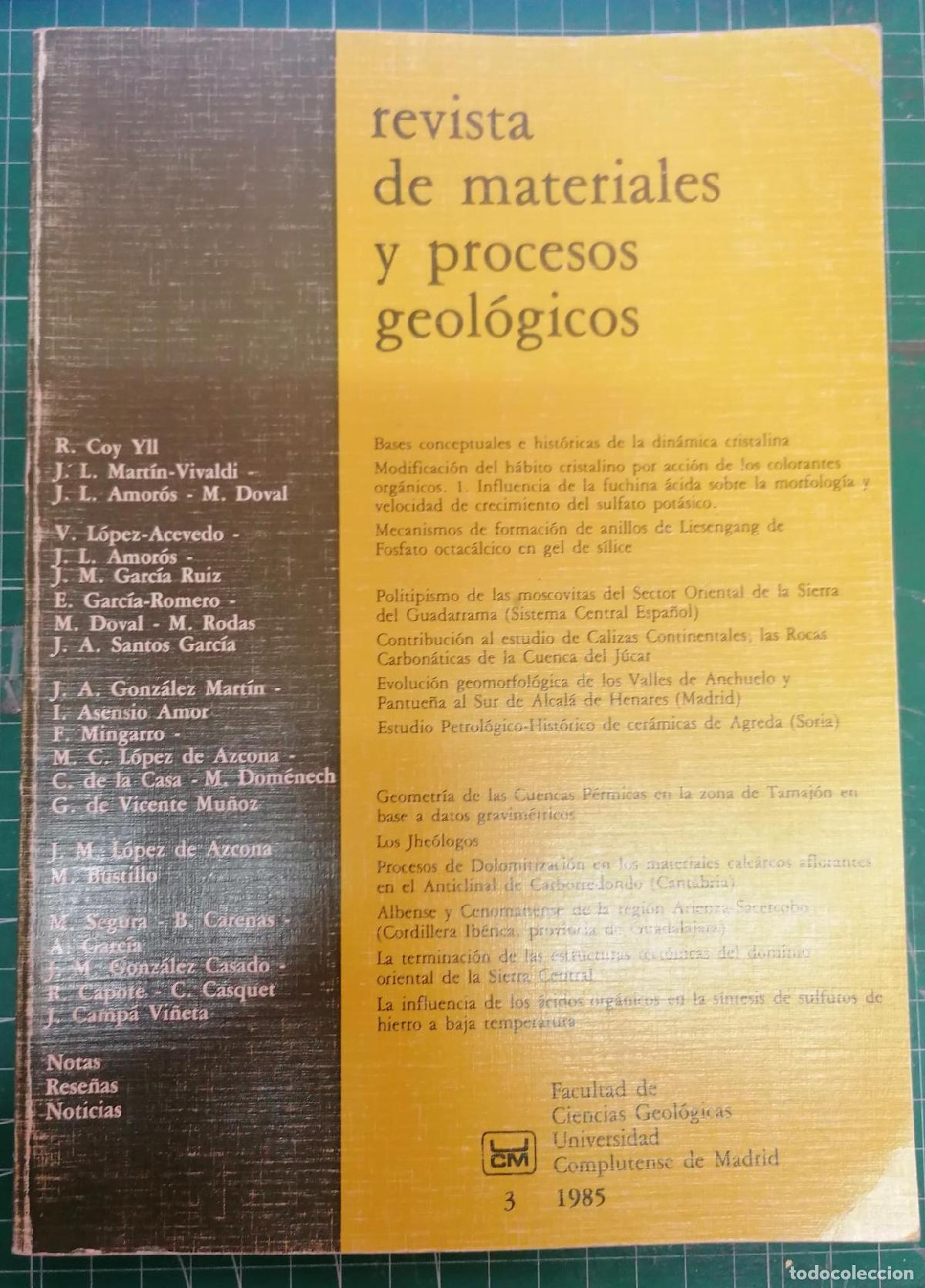 Libri di seconda mano: Amor&oacute;s Portol&eacute;s, Jos&eacute; Luis (Director) - REVISTA DE MATERIALES Y PROCESOS GEOL&Oacute;GICOS, 3