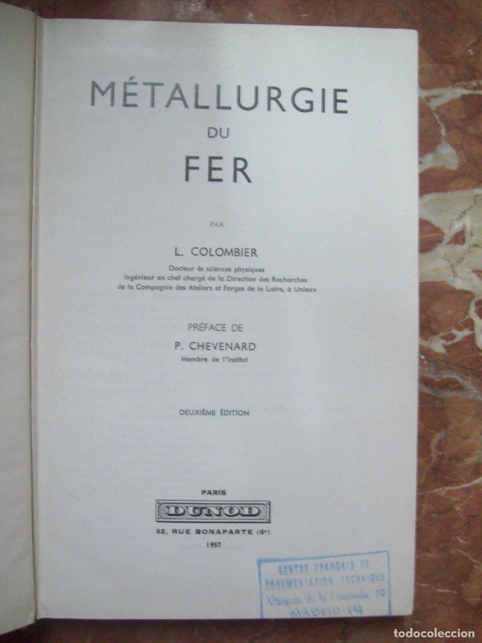 B&uuml;cher: Colombier, L. - M&Eacute;TALLURGIE DU FER