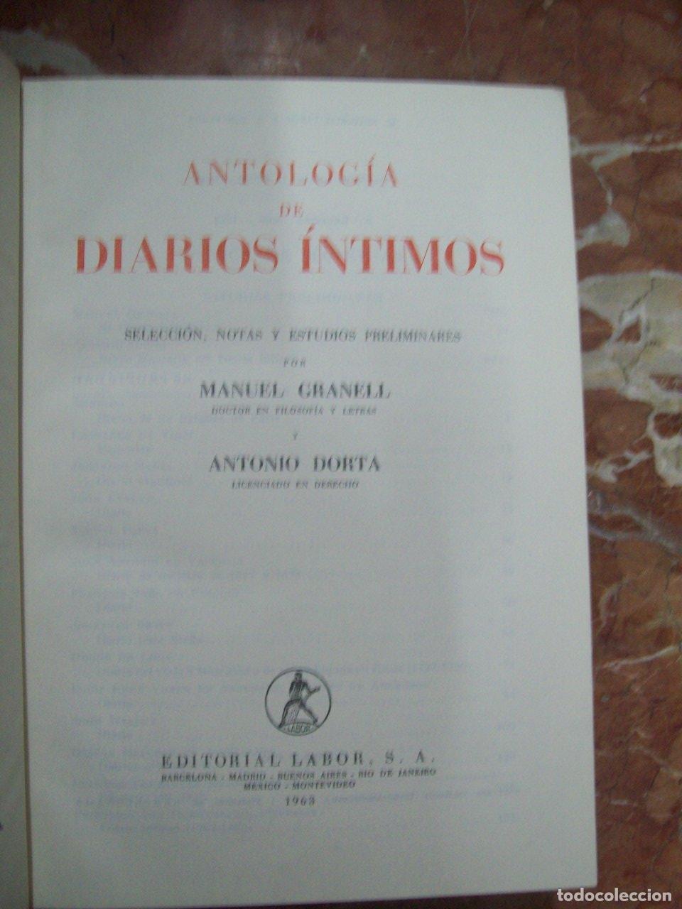 Livres: Granell, Manuel y Antonio Dorta (Selecci&oacute;n, notas y estudios preliminares) - ANTOLOG&Iacute;A DE DIARIOS &Iacute;N