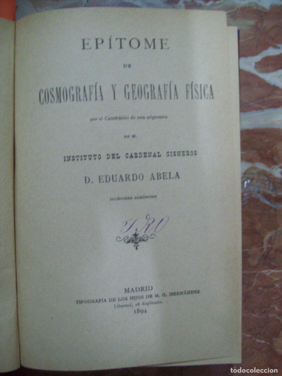 Libri di seconda mano: Abela, Eduardo - EP&Iacute;TOME DE COSMOGRAF&Iacute;A Y GEOGRAF&Iacute;A F&Iacute;SICA