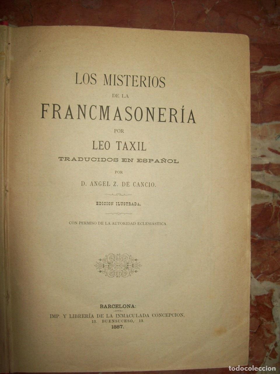 Libri di seconda mano: Taxil, Leo - LOS MISTERIOS DE LA FRANCMASONER&Iacute;A
