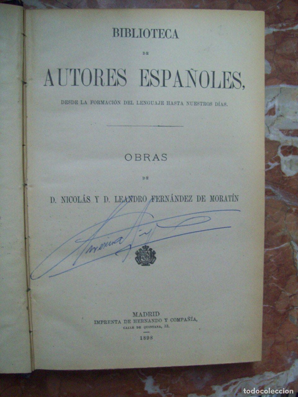 Libros: Fern&aacute;ndez de Morat&iacute;n, Nicol&aacute;s y Leandro - OBRAS