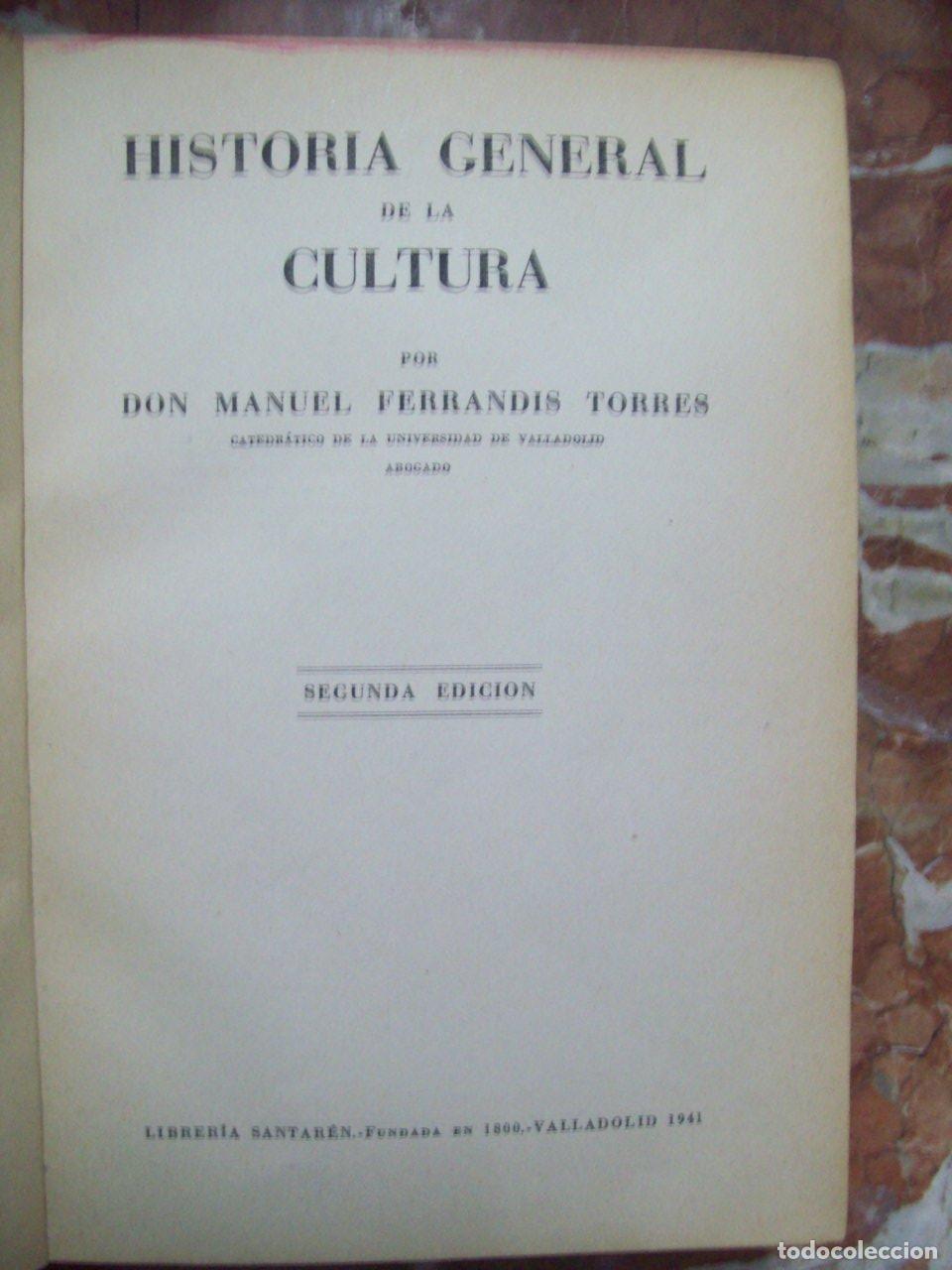 B&uuml;cher: Ferrandis Torres, Manuel - HISTORIA GENERAL DE LA CULTURA