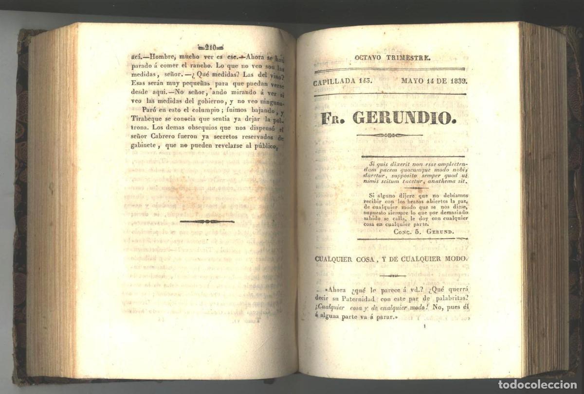 Livres: FRA GERUNDIO. Peri&oacute;dico Sat&iacute;rico de pol&iacute;tica y costumbres. Octavo Trimestre. Abril. Mayo. Junio. Cap