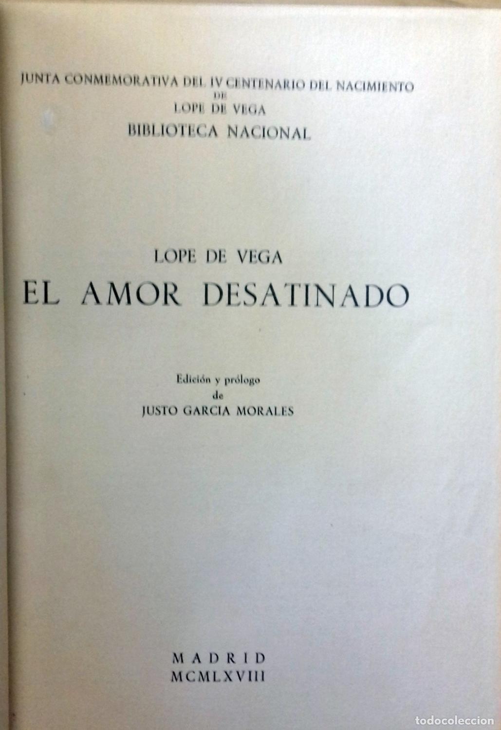 Libros: Lope de Vega - EL AMOR DESATINADO - Foto 4