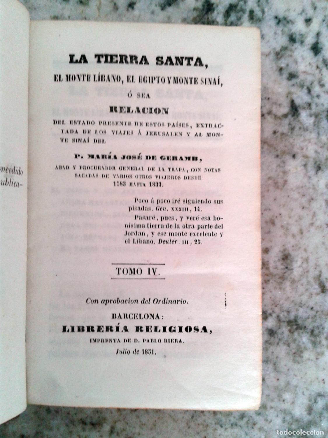 books: Maria Jos&eacute; de Geramb - LA TIERRA SANTA, El monte L&iacute;bano, El Egipto y Monte Sina&iacute;, O sea, Relaci&oacute;n de
