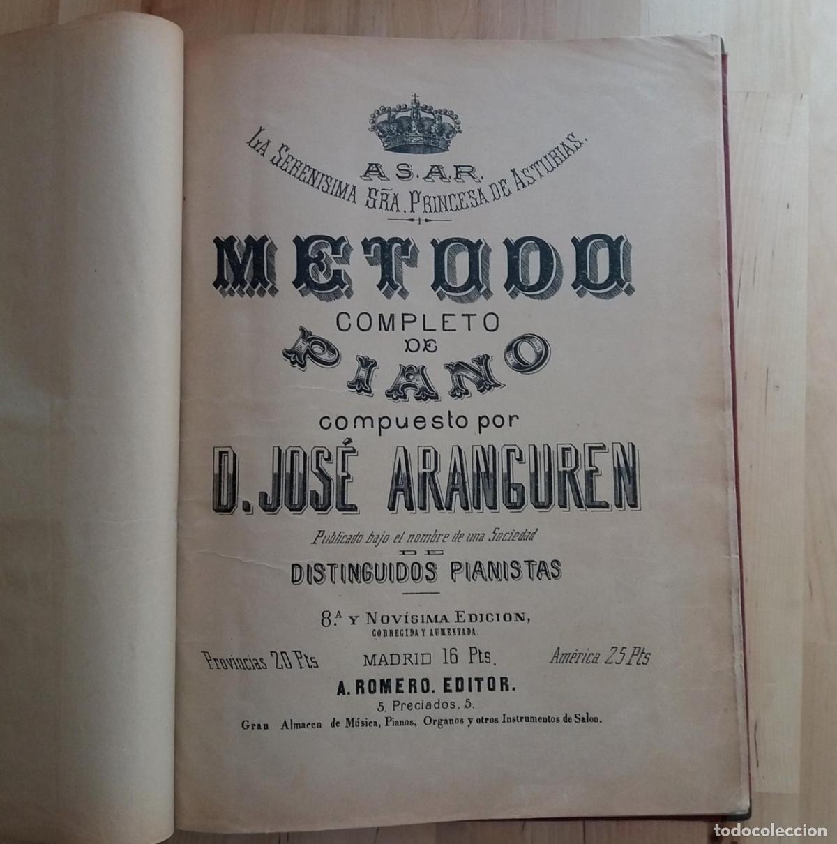 Libros: Jos&eacute; Aranguren - M&Eacute;TODO COMPLETO DE PIANO - Foto 3