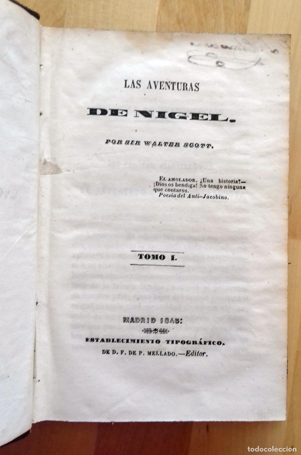 Libros: Sir Walter Scott - LAS AVENTURAS DE NIGEL. TOMO I - Foto 2