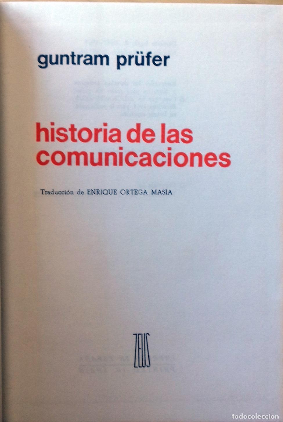 Libros: Guntram Pr&uuml;fer - HISTORIA DE LAS COMUNICACIONES - Foto 2