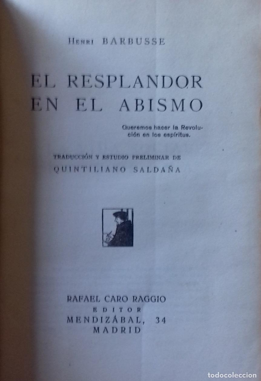 Libros: Henri Barbusse - EL RESPLANDOR EN EL ABISMO - Foto 3