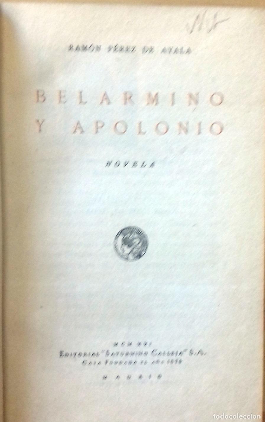 Libros: Ram&oacute;n P&eacute;rez de Ayala - BELARMINO Y APOLONIO - Foto 3