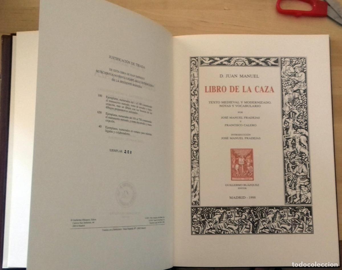 Libros: D. Juan Manuel - EL LIBRO DE LA CAZA (2 Vols.) - Foto 5