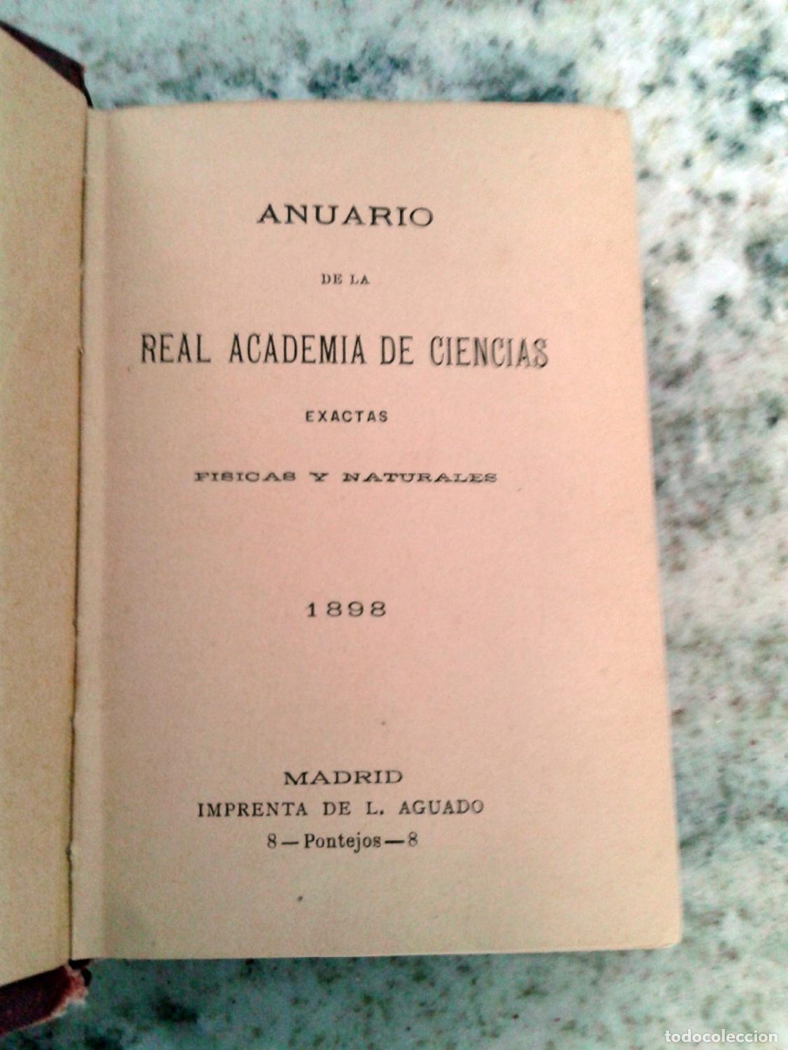 Libros: ANUARIO DE LA REAL ACADEMIA DE CIENCIAS EXACTAS, FISICAS Y NATURALES