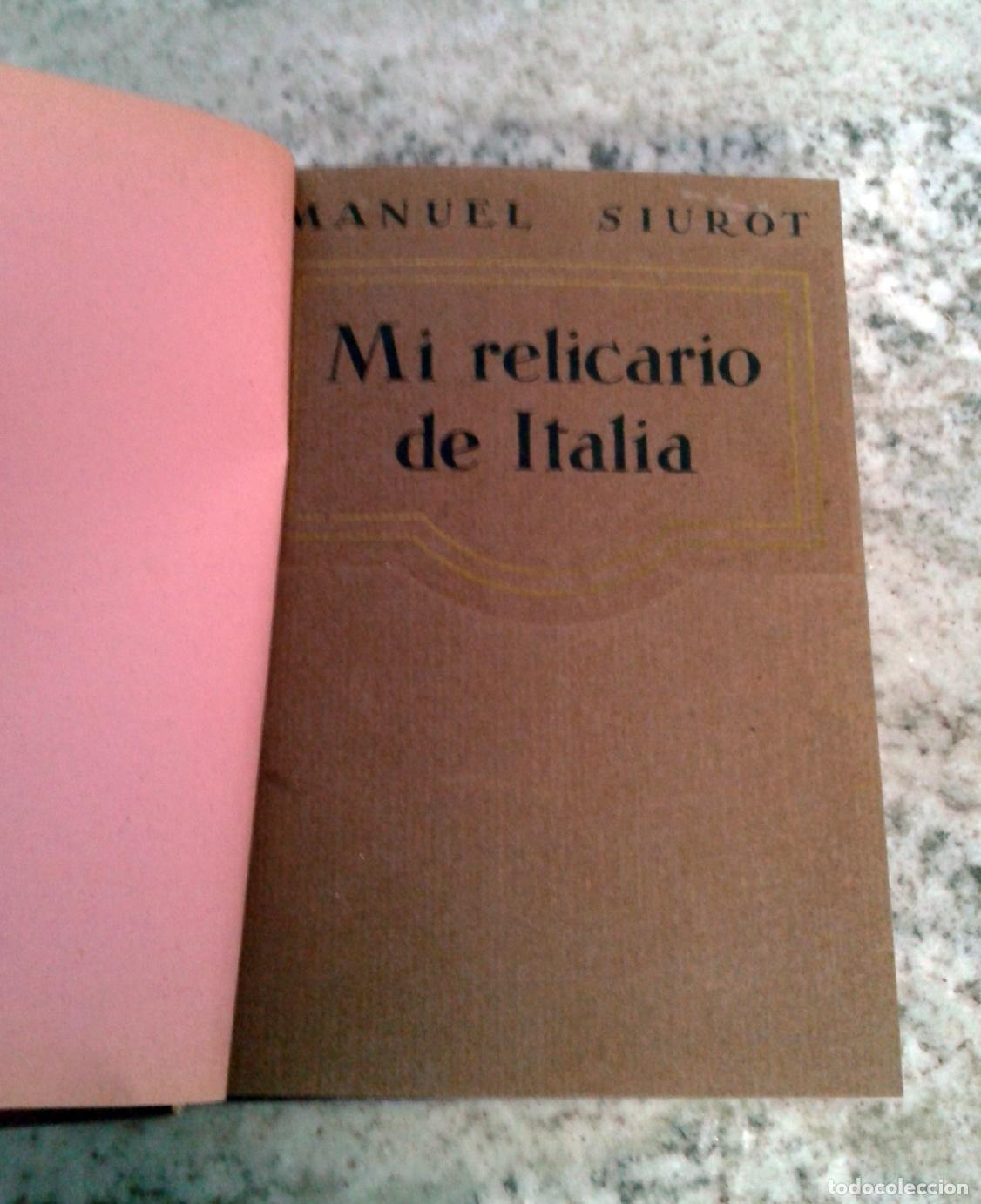 Libros: Manuel Siurot - MI RELICARIO DE ITALIA - Foto 3