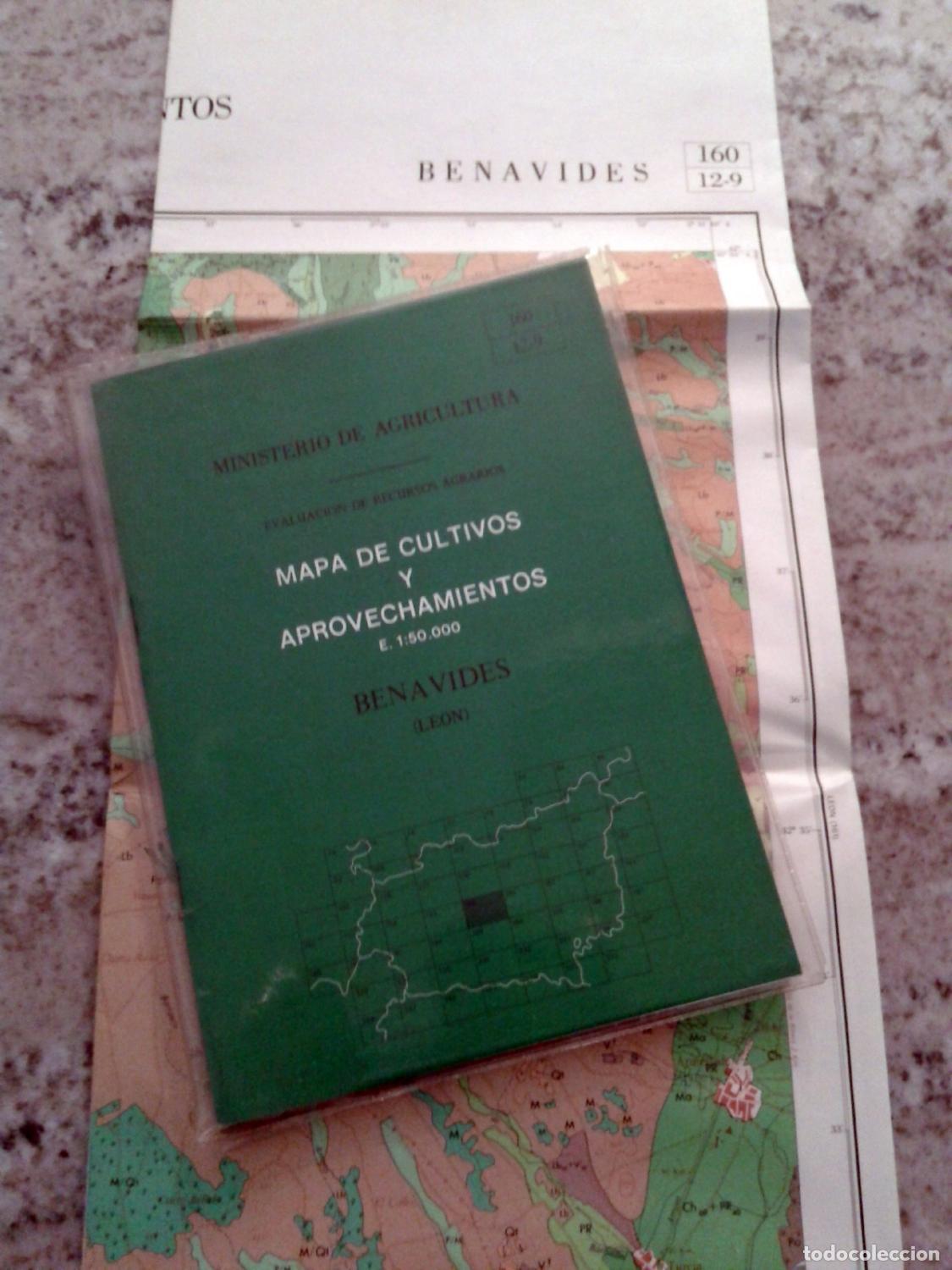 Libros: MAPA DE CULTIVOS Y APROVECHAMIENTOS. Benavides. Le&oacute;n - Foto 1