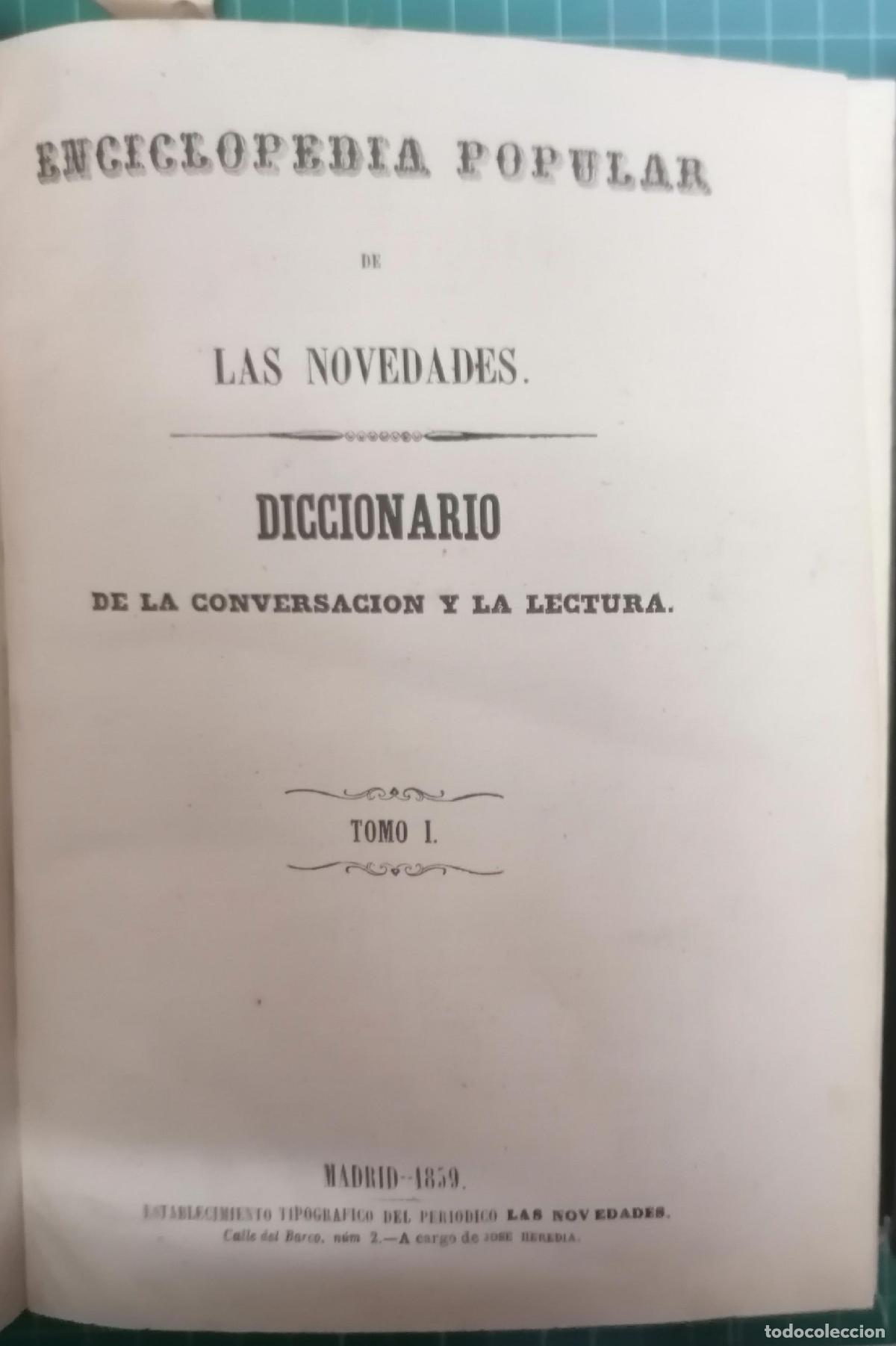 Libros: D. M. M. y G. (Direcci&oacute;n) - ENCICLOPEDIA POPULAR DE LAS NOVEDADES. DICCIONARIO DE LA CONVERSACI&Oacute;N Y