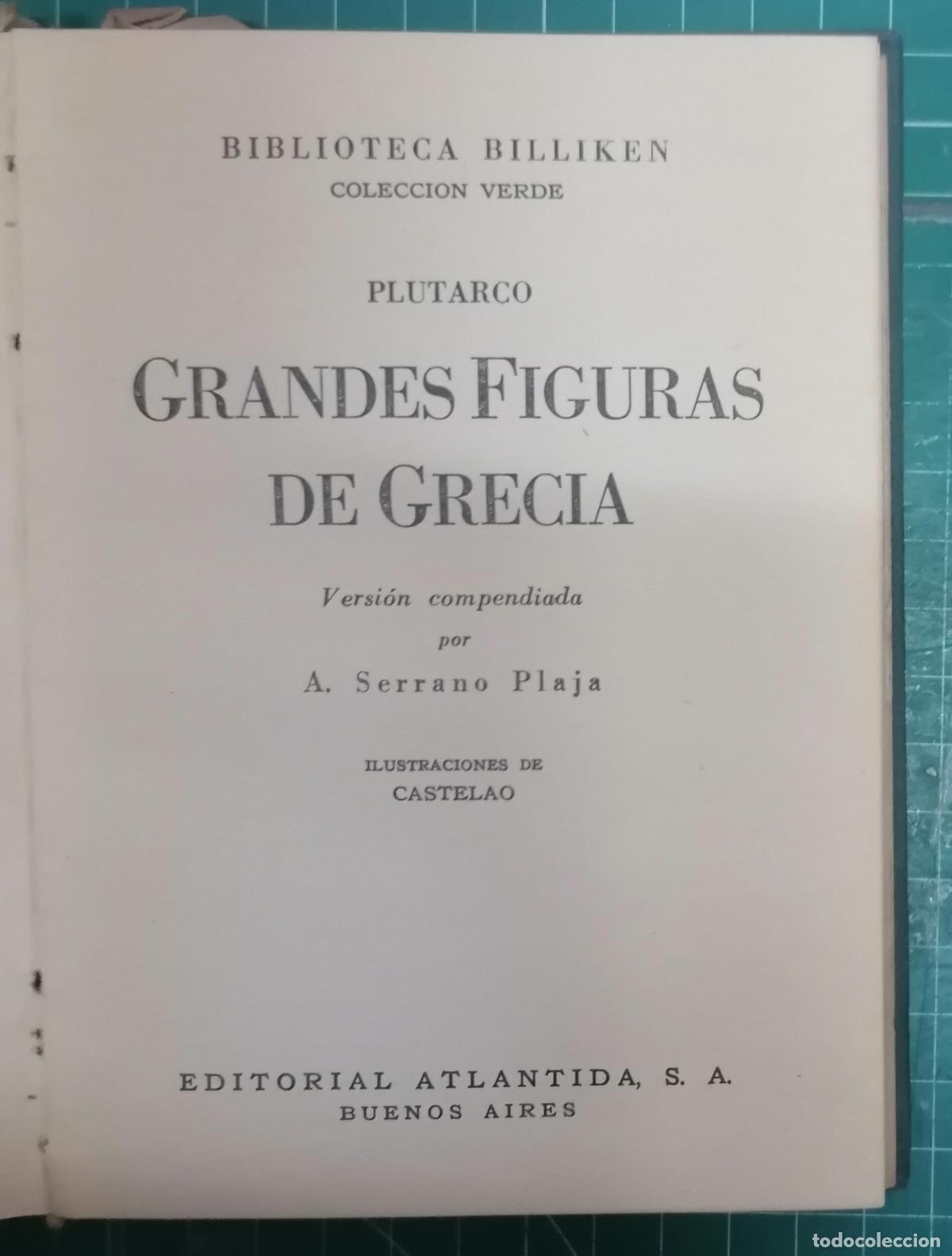 Libros: PLUTARCO - GRANDES FIGURAS DE GRECIA - Foto 2
