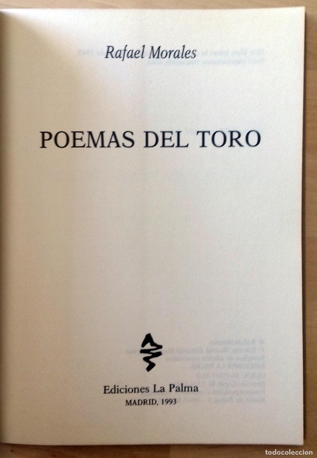 Libros: Rafael Morales - POEMAS DEL TORO - Foto 3