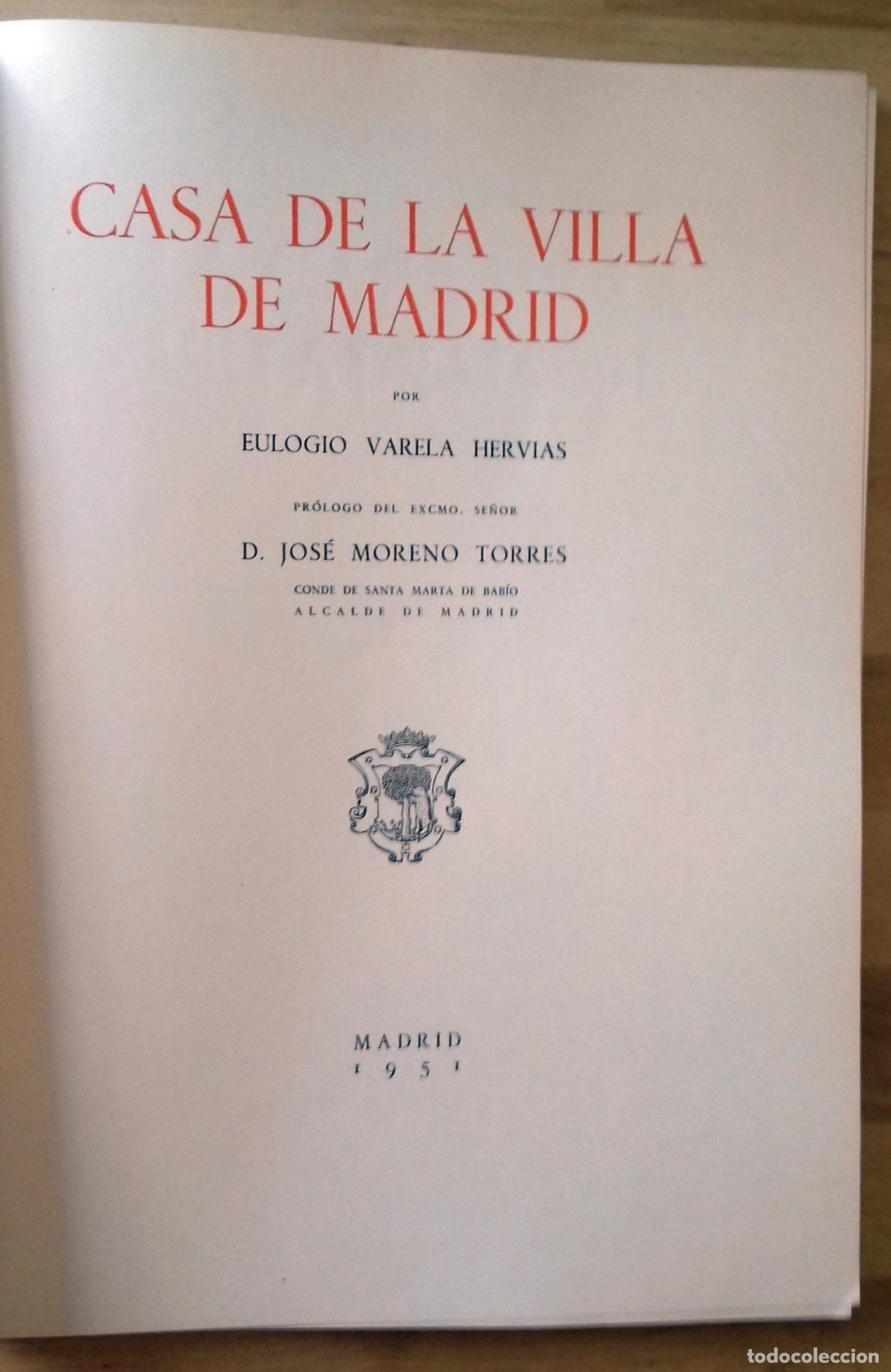 Libros: Eulogio Varela Hervias - CASA DE LA VILLA DE MADRID - Foto 5