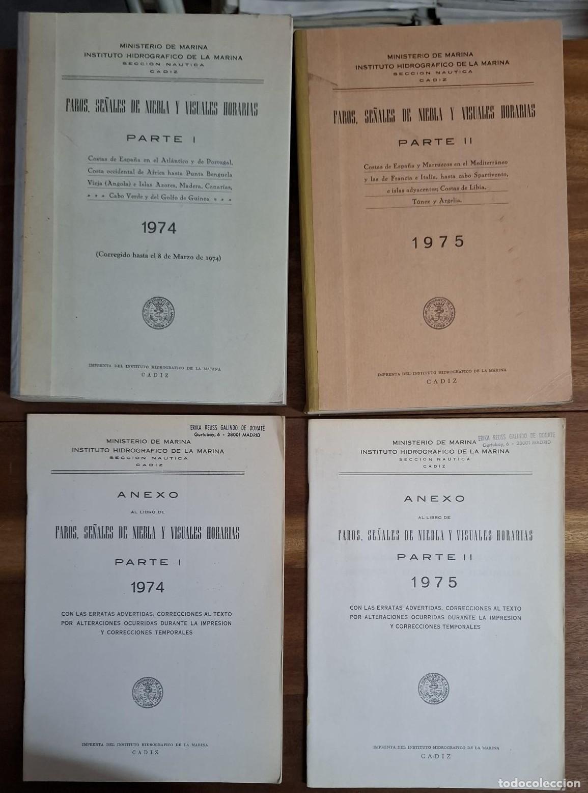 Livres: FAROS, SE&Ntilde;ALES DE NIEBLA Y VISUALES HORARIAS PARTE I y II. ANEXOS A LA PARTE I y II
