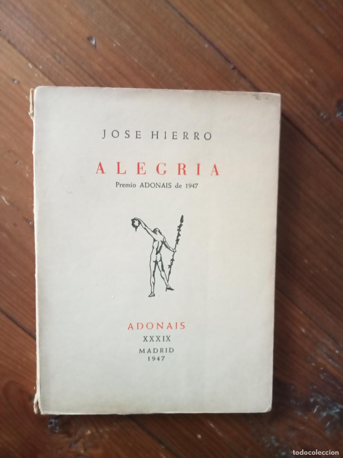 Libros: Jos&eacute; Hierro - ALEGRIA - Foto 1