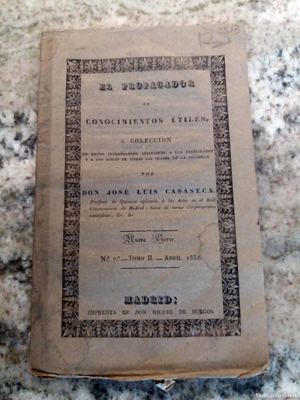 Livros em segunda m&atilde;o: Jose Luis Casaseca - EL PROPAGADOR DE CONOCIMIENTOS UTILES, o colecci&oacute;n de datos interesantes aplica
