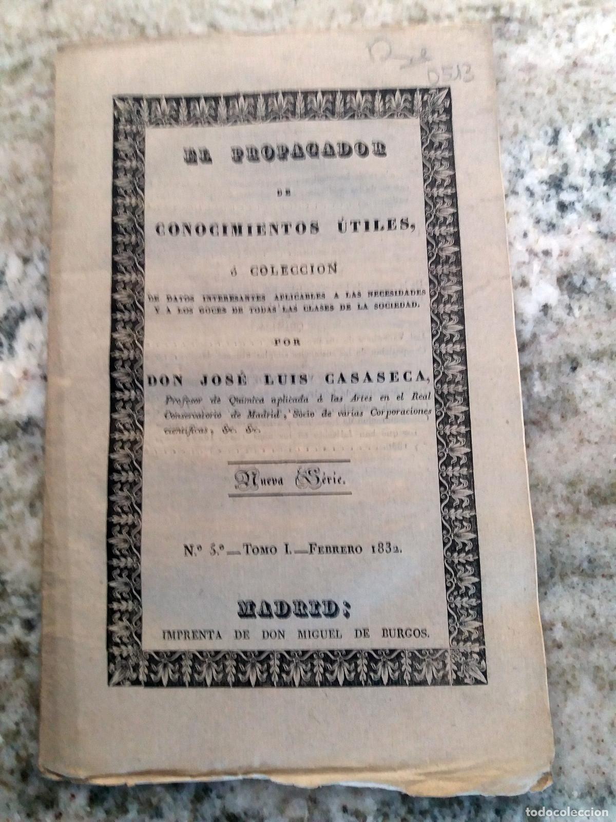 books: Jos&eacute; Luis Casaseca - EL PROPAGADOR DE CONOCIMIENTOS UTILES, o colecci&oacute;n de datos interesantes aplica