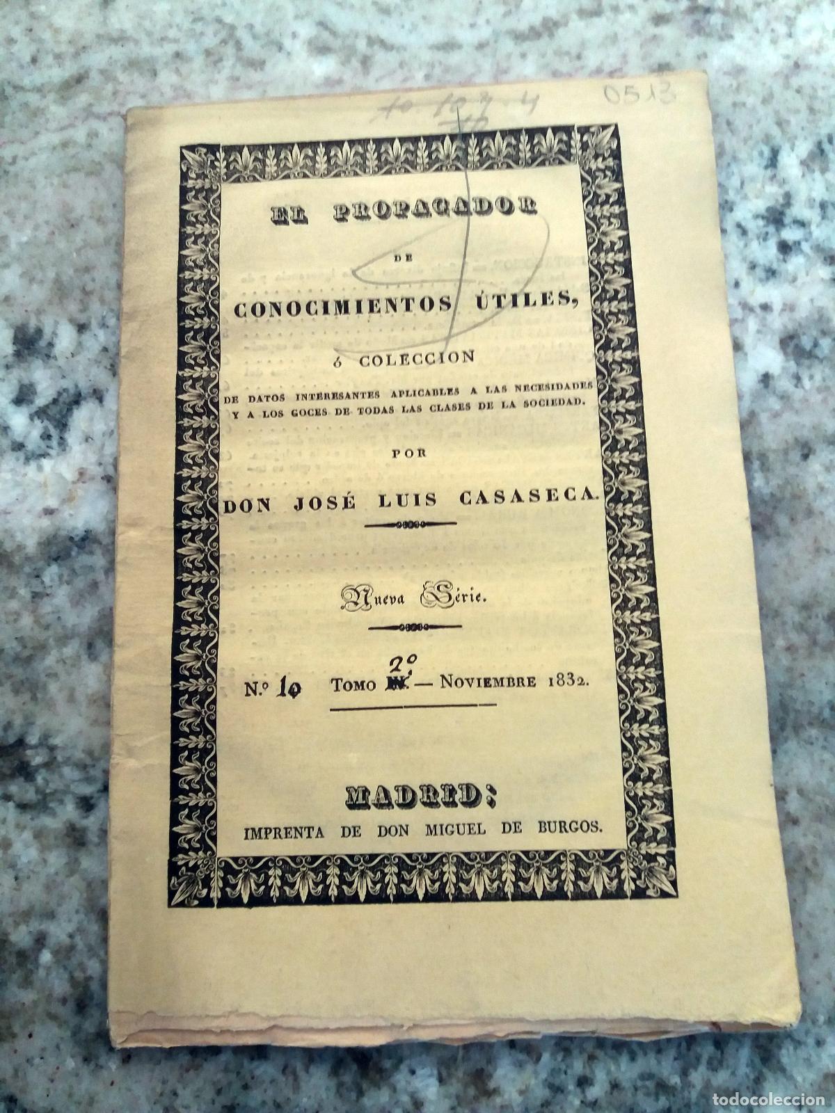 B&uuml;cher: Jos&eacute; Luis Casaseca - EL PROPAGADOR DE CONOCIMIENTOS UTILES, o colecci&oacute;n de datos interesantes aplica