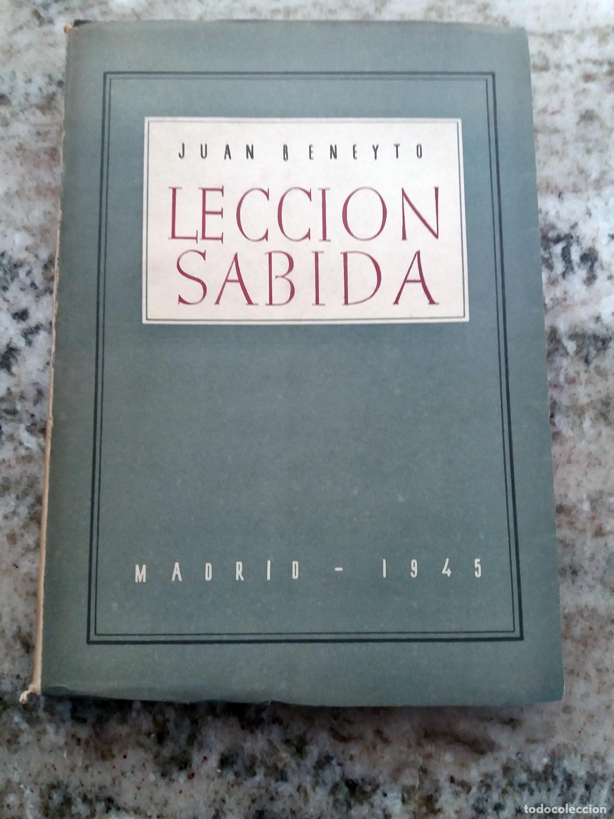 Libros: Juan Beneyto - LECCION SABIDA - Foto 1