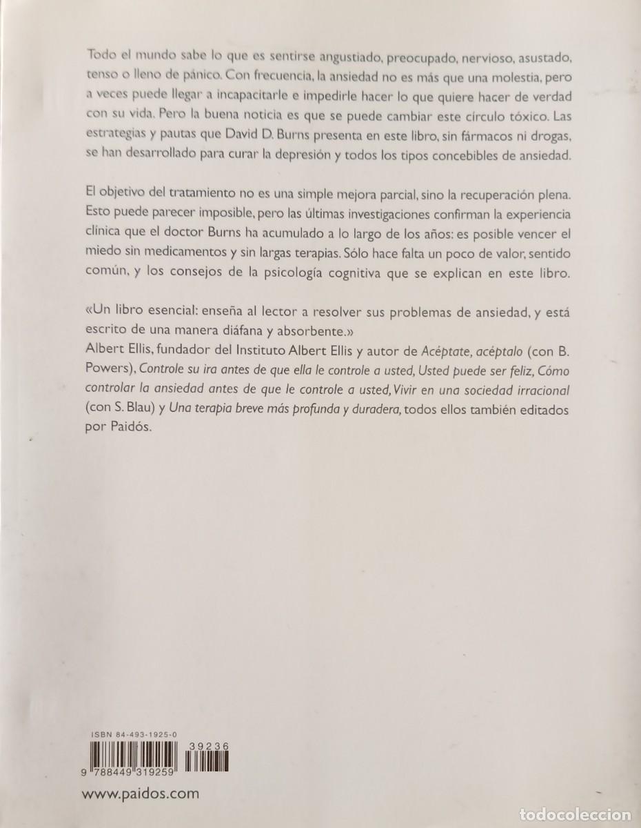 Libros: Adi&oacute;s, ansiedad. David D Burns. - Foto 2