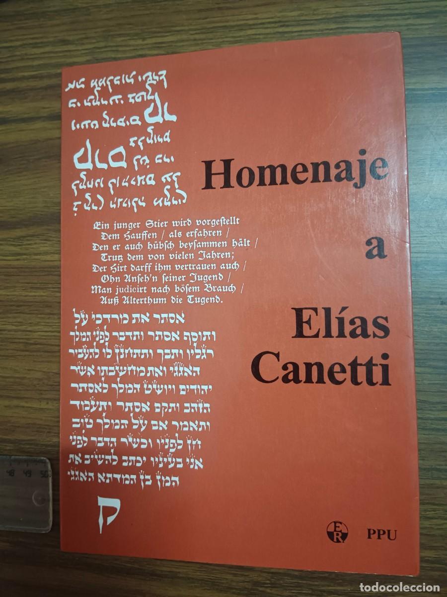 Libri di seconda mano: HOMENAJE A ELIAS CANETTI - Roberto Corcoll y Marisa Siguan